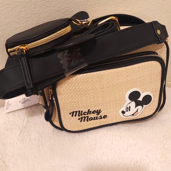 Disney Handbags - Brandnew mickey mouse wicker crossbody bag